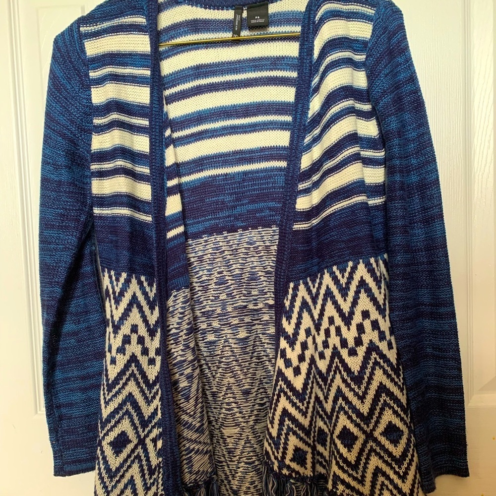 Blue and White New Directions Cardigan